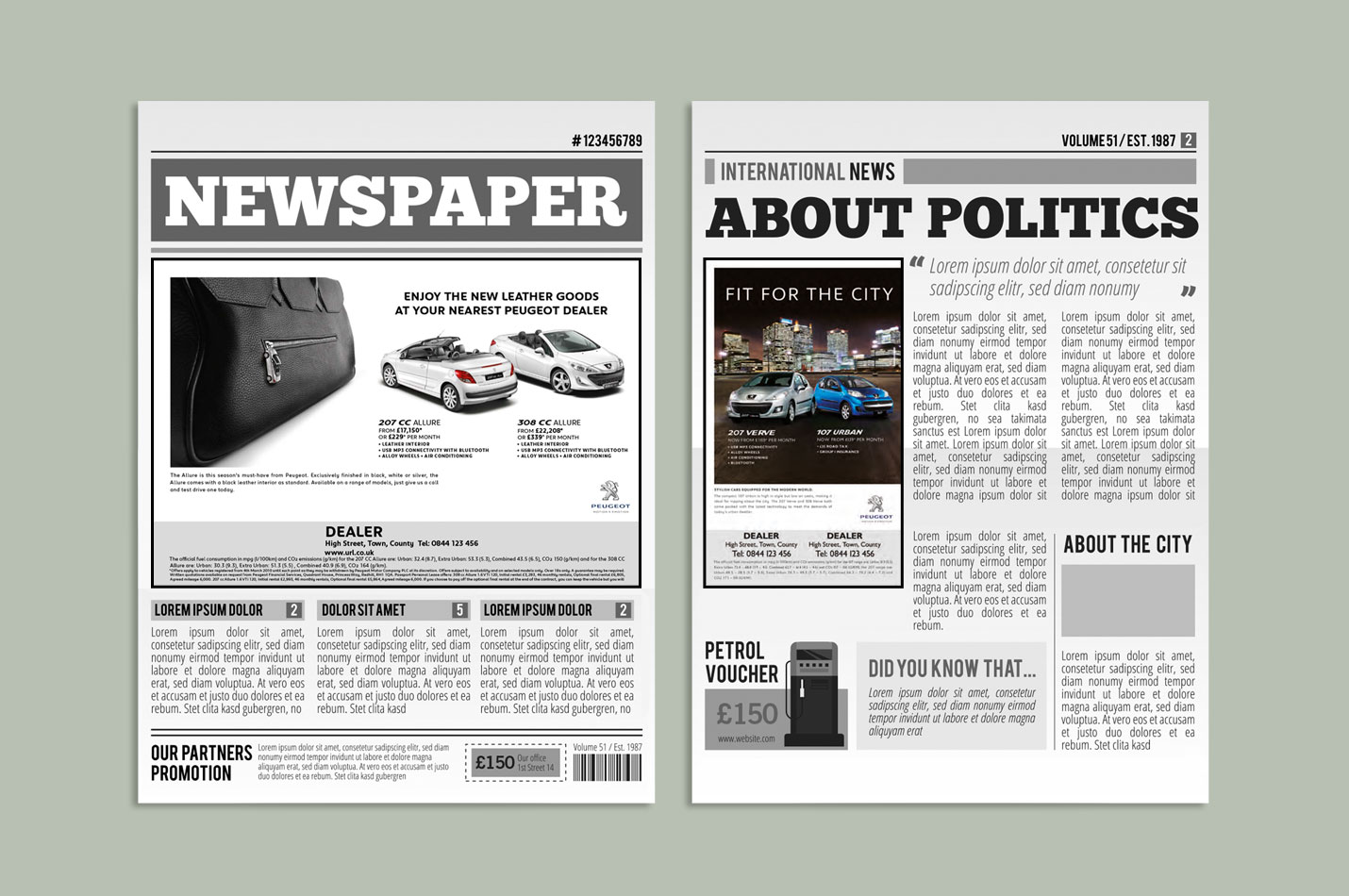 Peugeot local press designed by Jackdaw London Agency